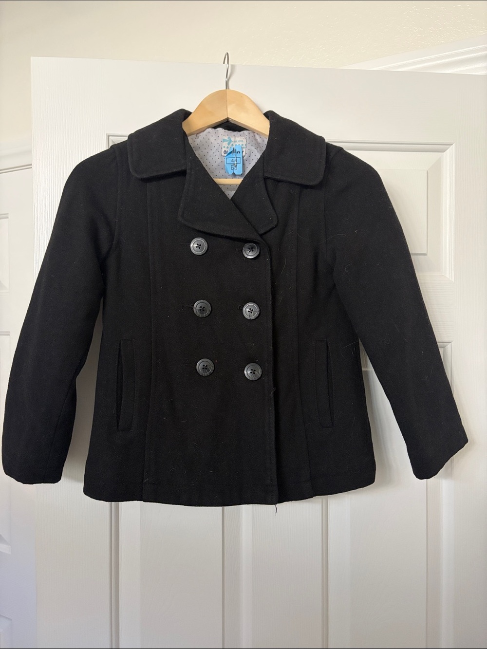 Old Navy Black Double-Breasted Pea Coat for Kids
